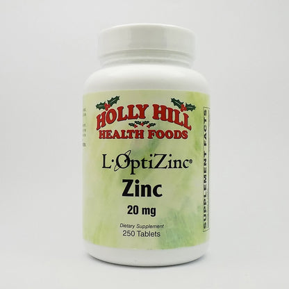 Holly Hill Health Foods, Zinc 20 MG, 250 Tablets | L-OptiZinc