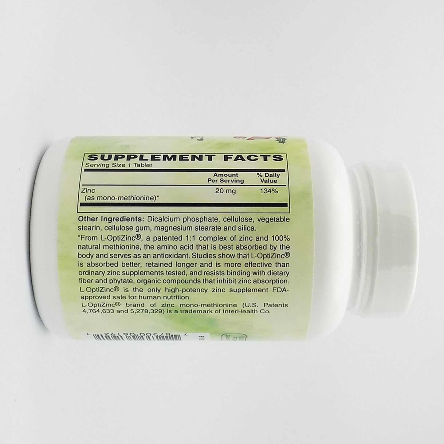 Holly Hill Health Foods, Zinc 20 MG, 250 Tablets | L-OptiZinc