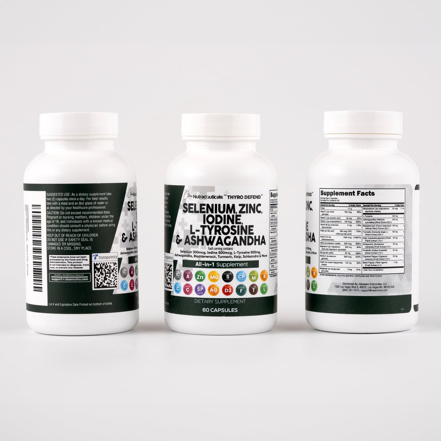 Clean Nutra Thyroid Support: Selenium, Iodine & Zinc | L-Tyrosine, Ashwagandha