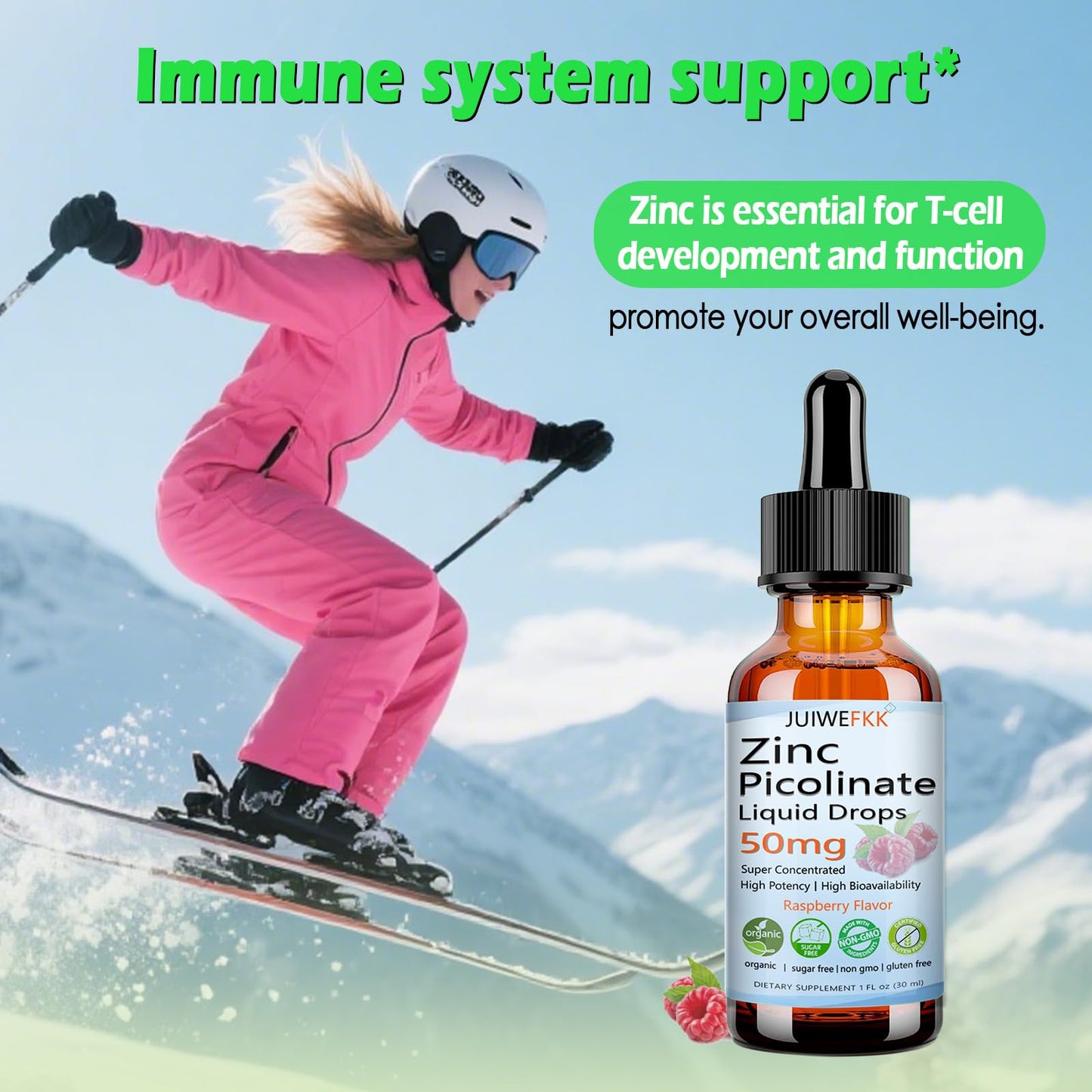 Zinc Picolinate 50mg Liquid Drops – Chelated Zinc for Immune Support