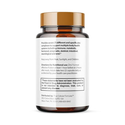 Zinc7 Daily Immune Support (50mg) — Triple Action Zinc Complex | True Cellular Formulas