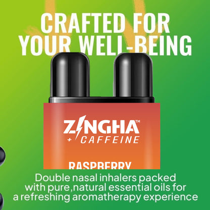 Z!NGHA Caffeinated Aromatherapy Nasal Inhaler Stick – Natural Energy Boost + Caffeine (Tropical Rainbow Blast)