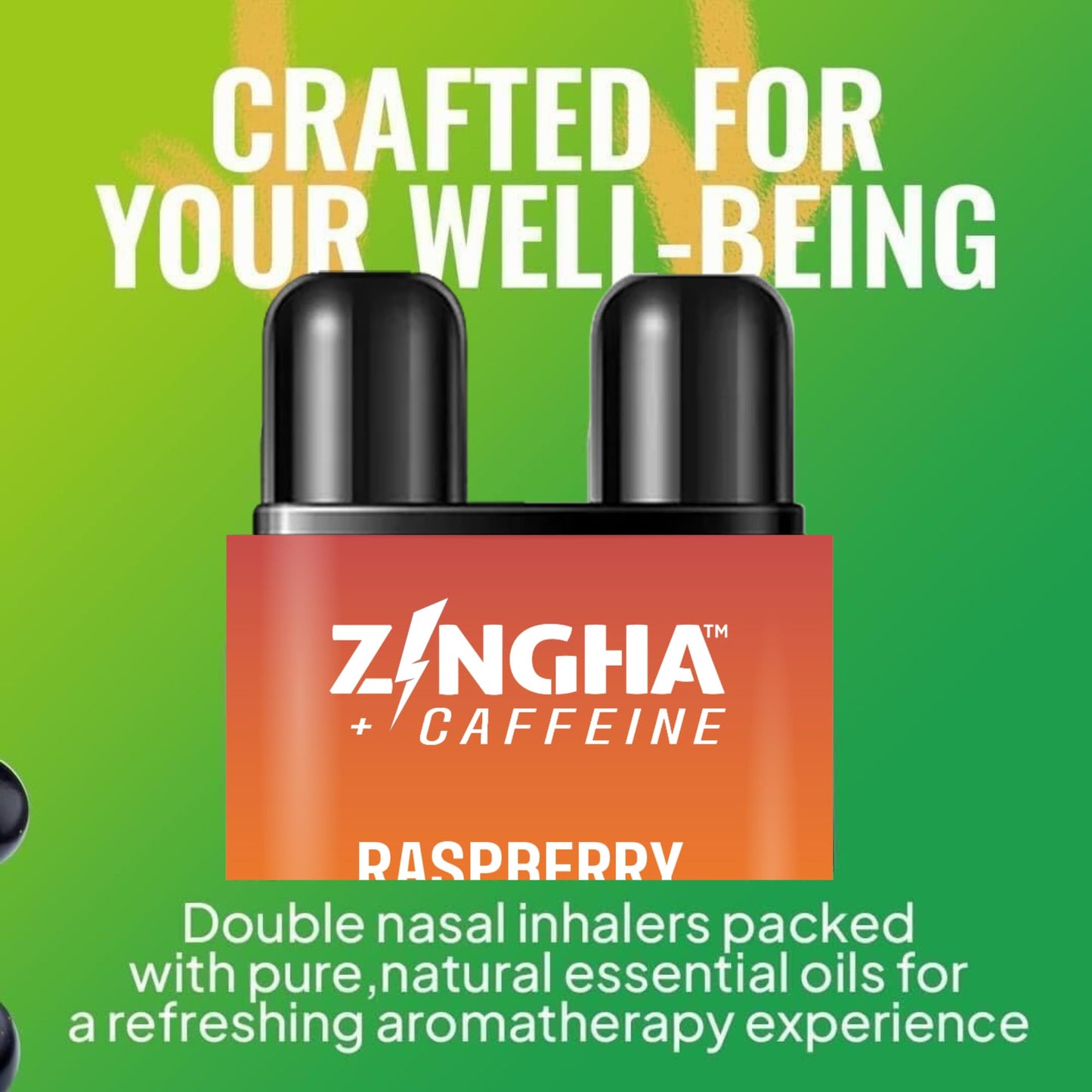 Z!NGHA Caffeinated Aromatherapy Nasal Inhaler – Raspberry Orange