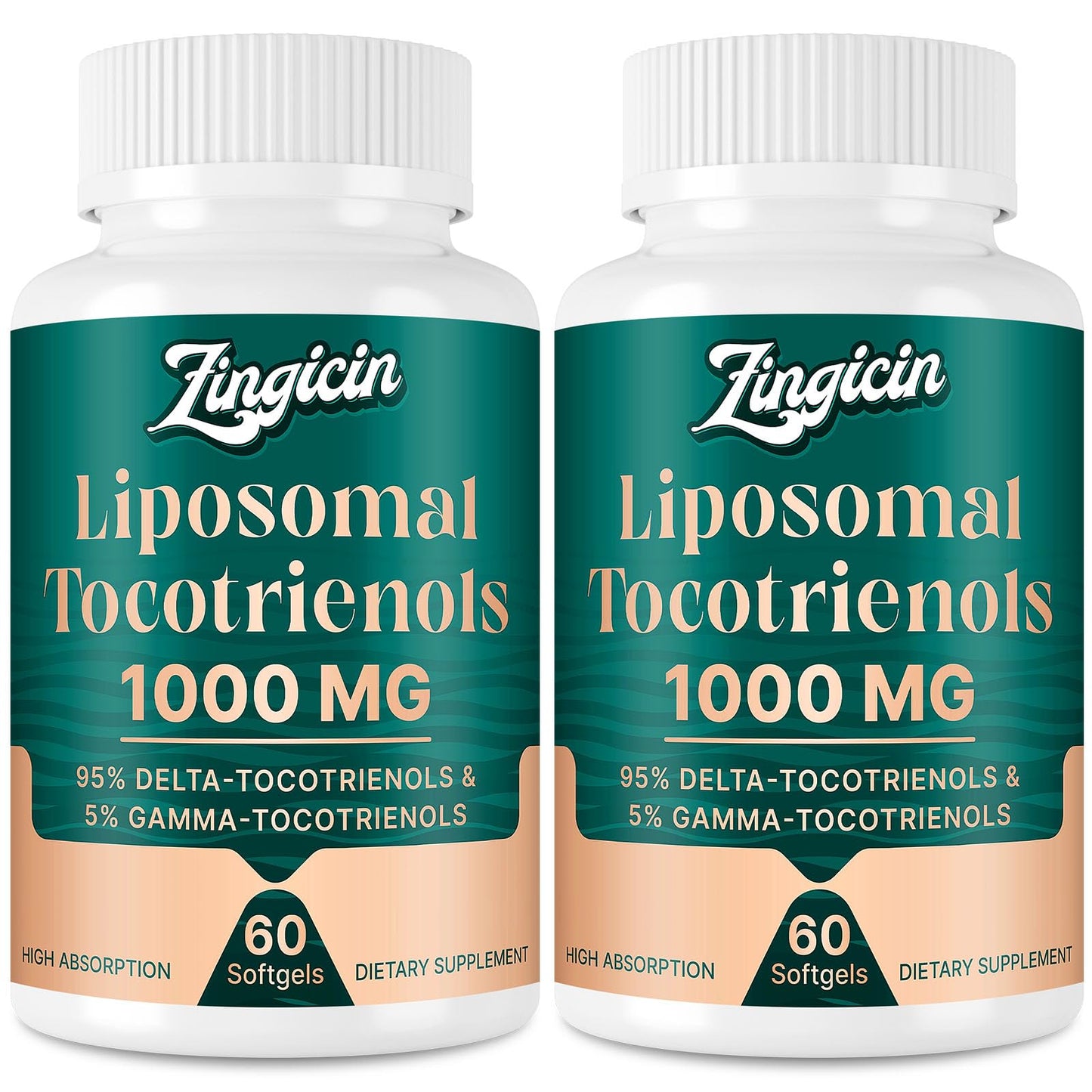 Zingicin Vitamin E Tocotrienols – Liposomal Delta & Gamma Tocotrienols 1000mg | 120 Softgels