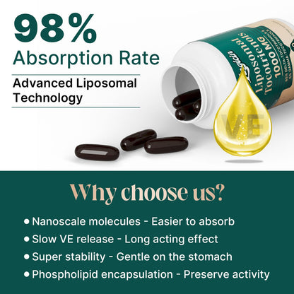 Zingicin Vitamin E Tocotrienols – Liposomal Delta & Gamma Tocotrienols 1000mg | 120 Softgels