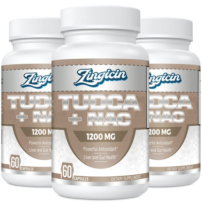 Zingicin TUDCA with NAC 1200mg - 180 Capsules | Liver Support & Antioxidant Formula