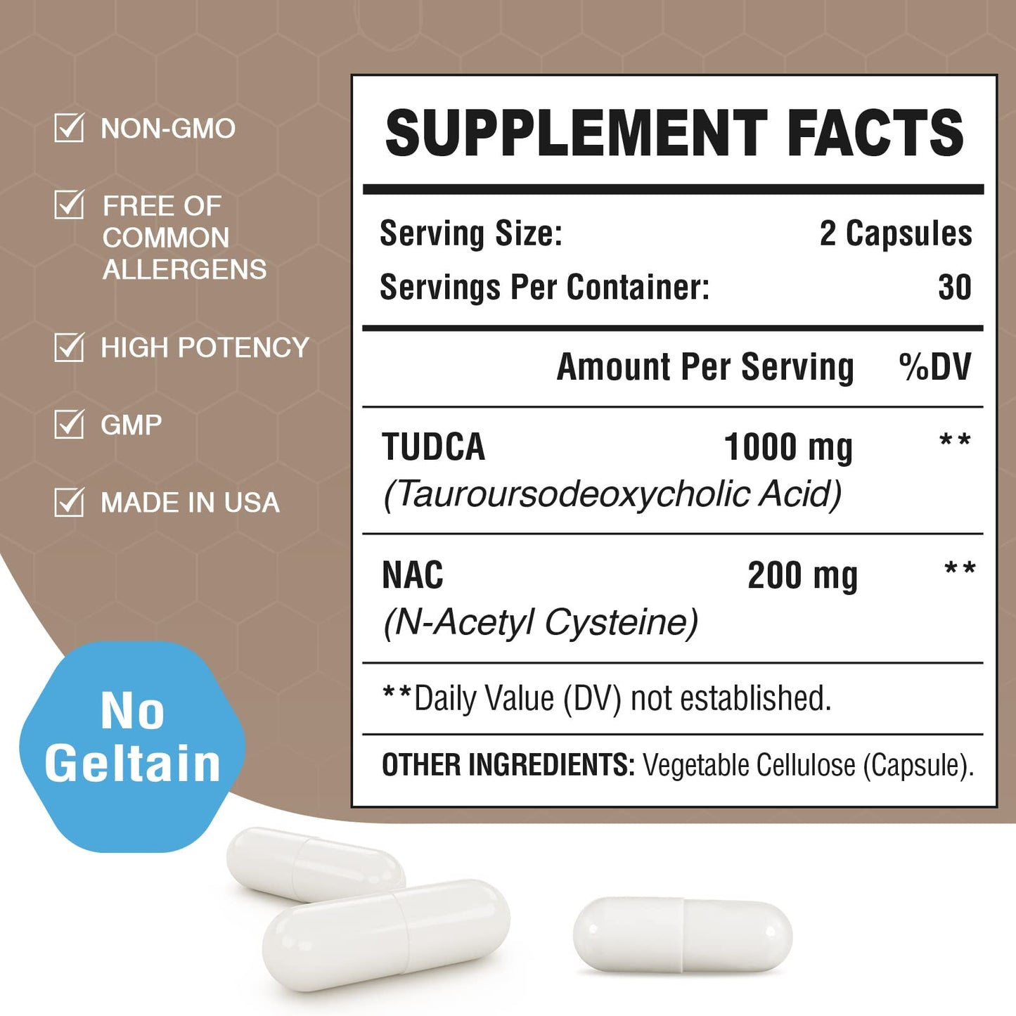 Zingicin TUDCA with NAC 1200mg - 180 Capsules | Liver Support & Antioxidant Formula