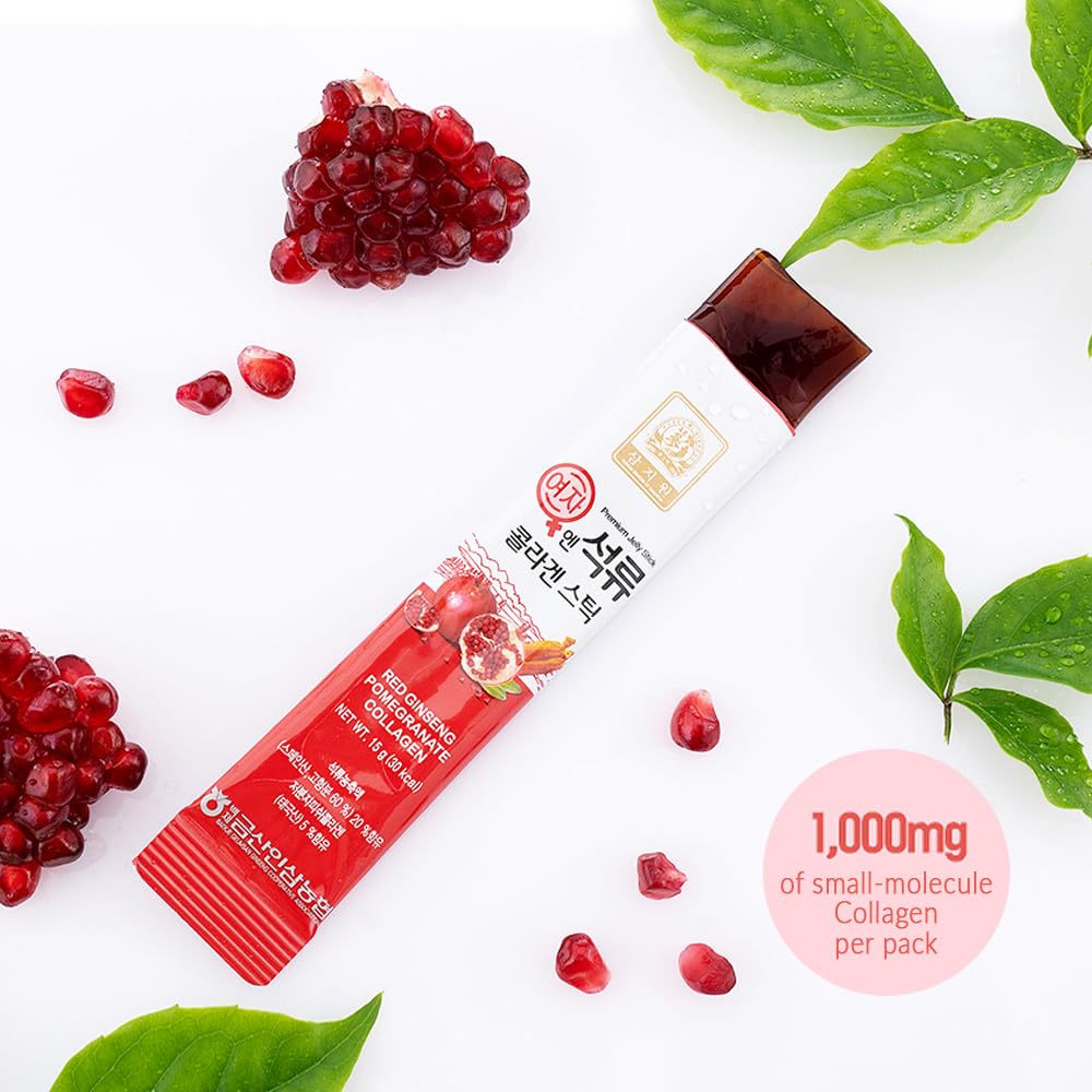 ZIOSTAND Korean Pomegranate Collagen Jelly Stick – 6 Pack (Baekje Geumsan)