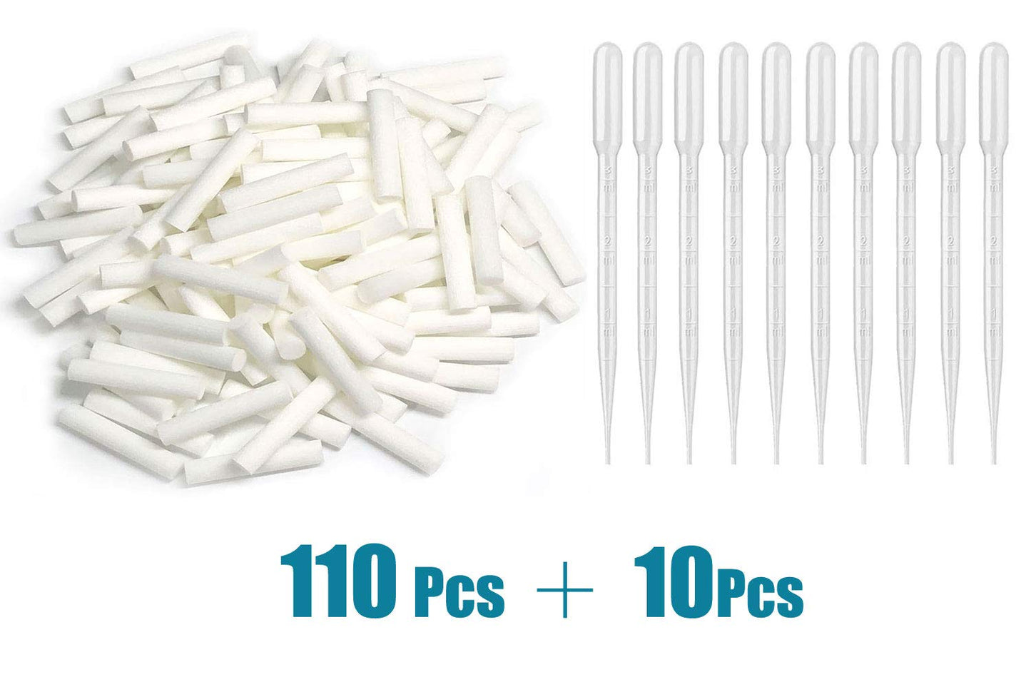 ZIOJOVK110 Pack Wick Essential Oil Inhaler Replacement Kit – 4 cm Blank Nasal Sticks