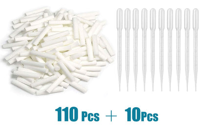 ZIOJOVK110 Pack Wick Essential Oil Inhaler Replacement Kit – 4 cm Blank Nasal Sticks