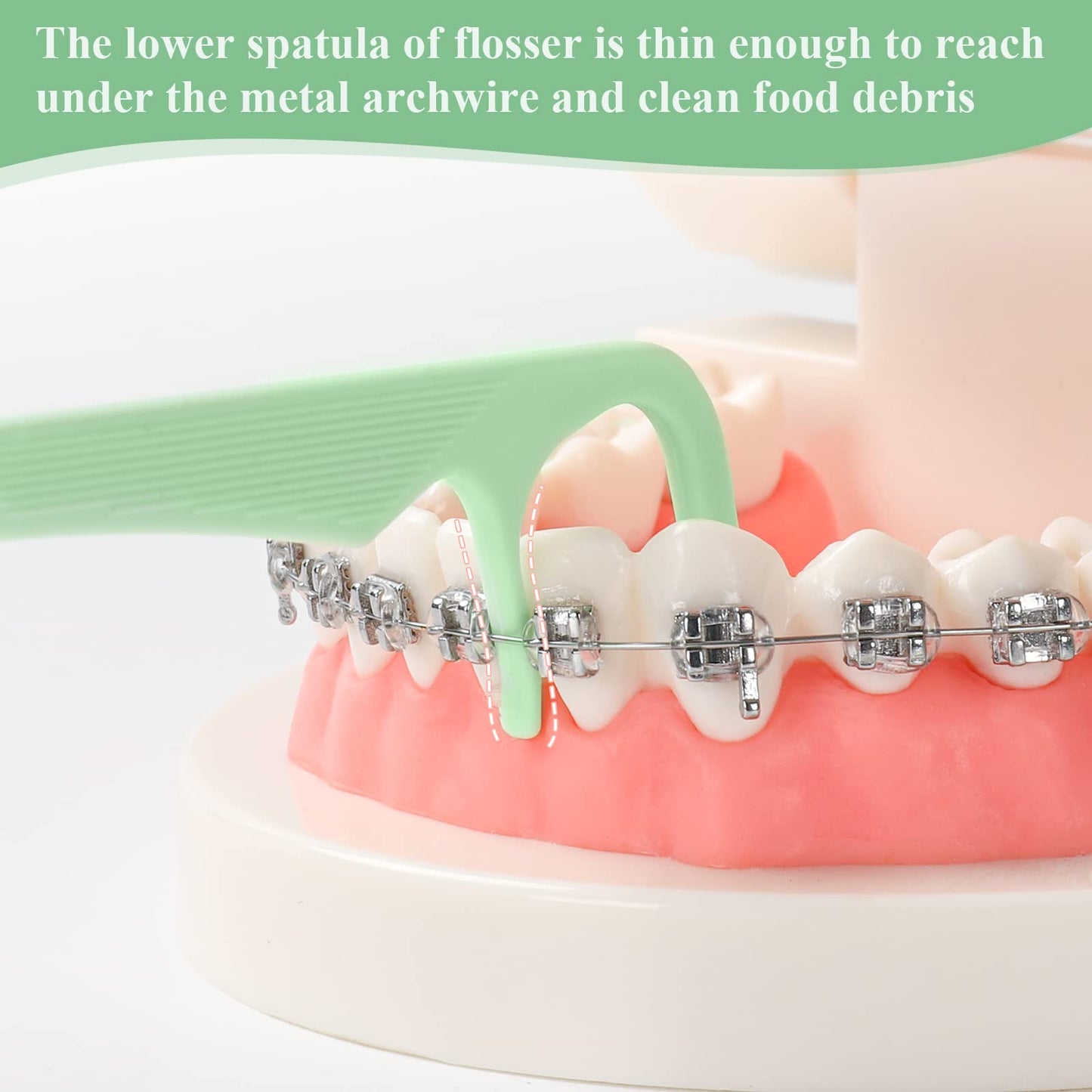 500 Count Orthodontic Flossers with Dispenser – Braces Flossers (Pack of 5)