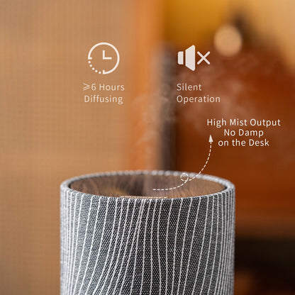 ZmarKraft 200ml Essential Oil Diffuser – Fabric Cover & Night Light (Dark Brown)