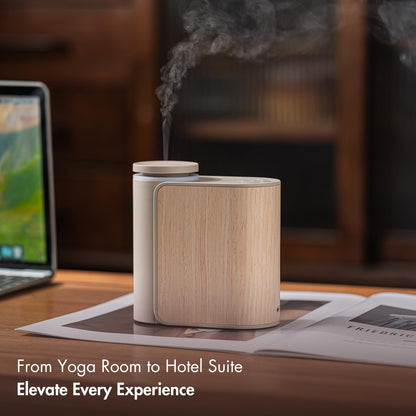 ZMARKRAFT Waterless Essential Oil Diffuser | Solid Wood Cover, 3 Timers, 2 Mist Modes
