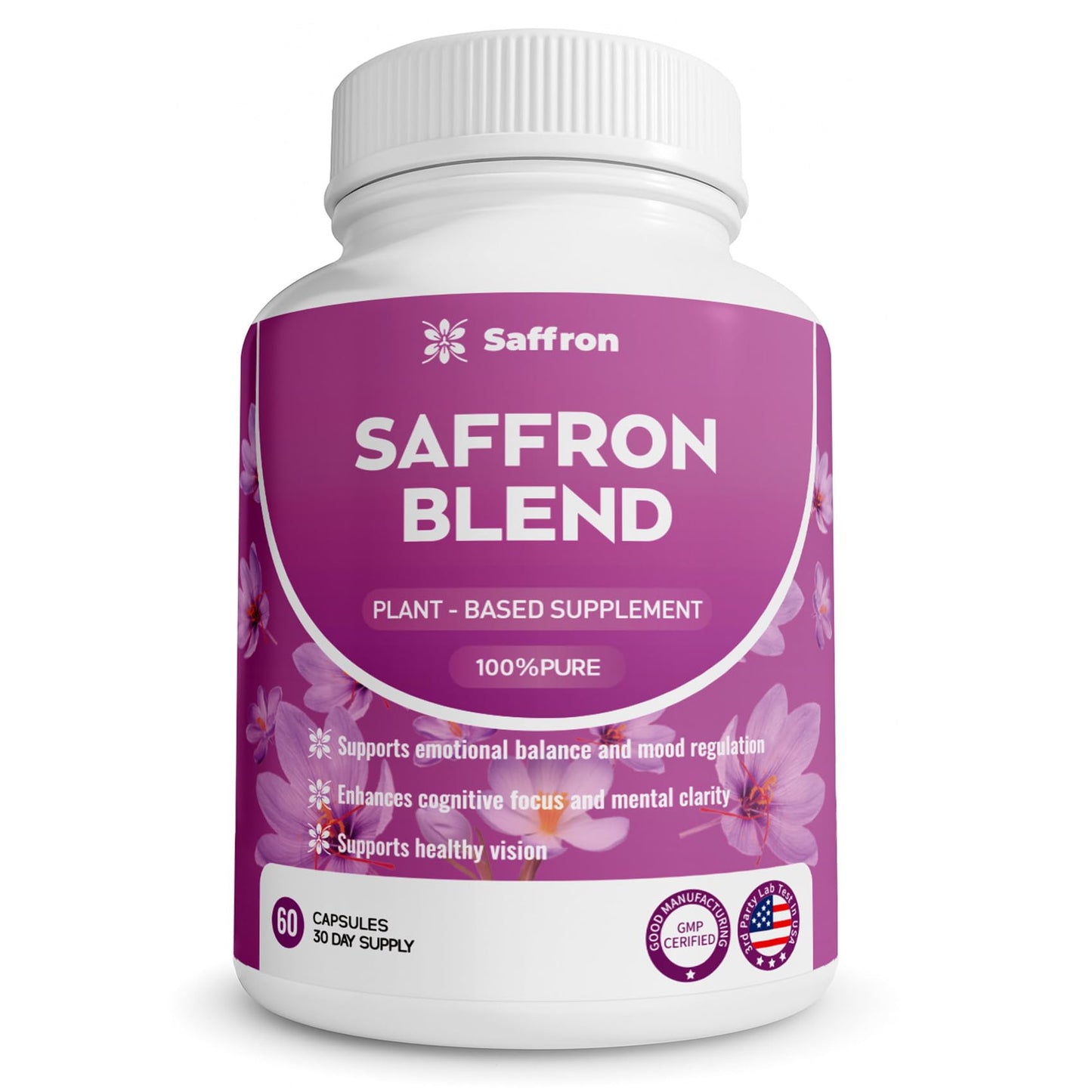 ZonaVitalis Saffron Blend – Mood, Energy & Vision Support | Vegan, Non-GMO, Gluten-Free | 60 Capsules