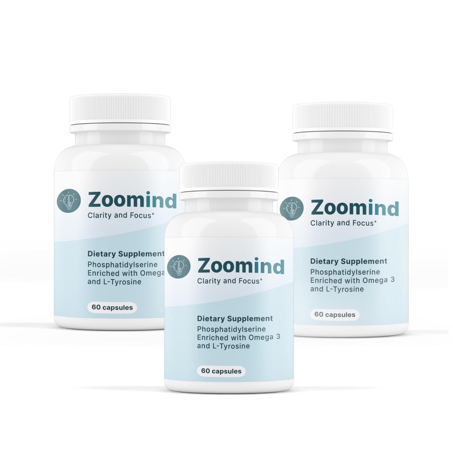 Zoomind Dietary Supplement - Clarity & Focus | Omega-3, Phosphatidylserine PS, L-Tyrosine | 60 Capsules