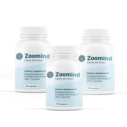 Zoomind Dietary Supplement - Clarity & Focus | Omega-3, Phosphatidylserine PS, L-Tyrosine | 60 Capsules