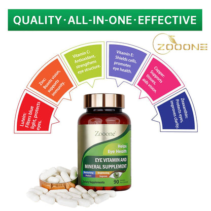 Zooone Lutein Eye Vitamins – Macular Health & Dry Eye Support, 90 Tablets