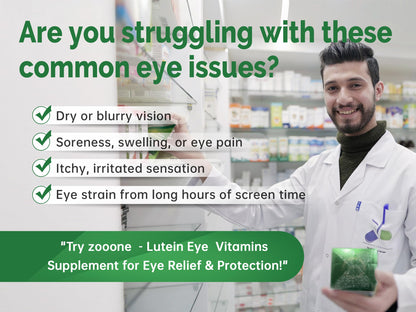 Zooone Lutein Eye Vitamins – Macular Health & Dry Eye Support, 90 Tablets