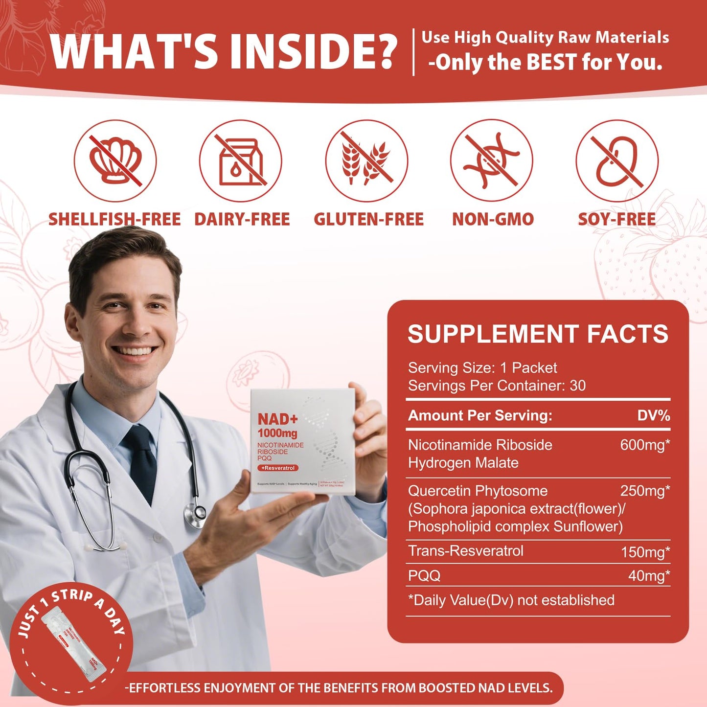 ZOROAHER NAD+ 1000mg Liquid Supplement – NR, Resveratrol & PQQ for Energy & Focus