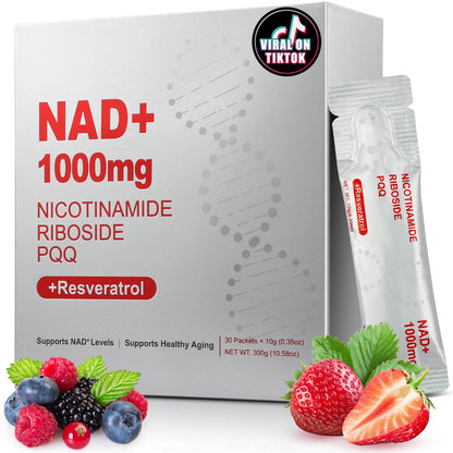 ZOROAHER NAD+ 1000mg Liquid Supplement – NR, Resveratrol & PQQ for Energy & Focus
