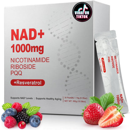 ZOROAHER NAD+ 1000mg Liquid Supplement – NR, Resveratrol & PQQ for Energy & Focus