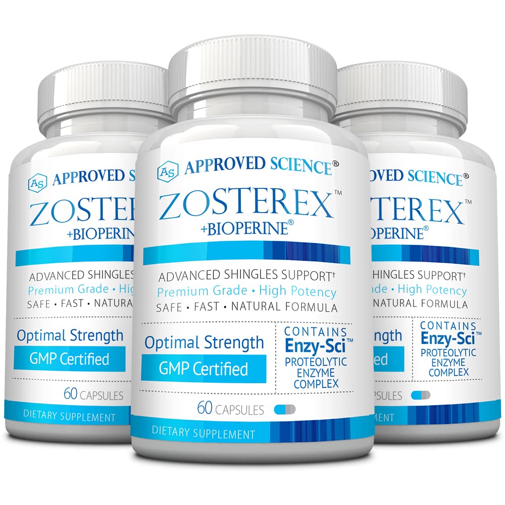 Approved Science Zosterex - Extra-Strength L-Lysine 1000mg, Vitamin B Complex, Zinc - Immune Support & Cold Sore Treatment - 180 Vegan Capsules - 3 Bottles