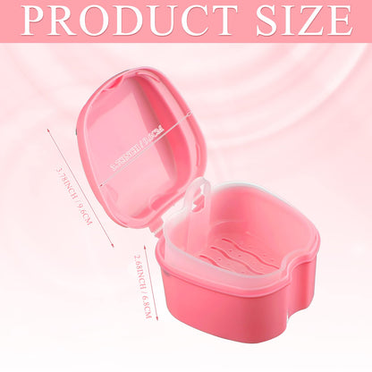 Zubebe 20 Pcs Denture Case Set with Strainer Basket – 5 Colors, Travel Denture Bath & Retainer Holder