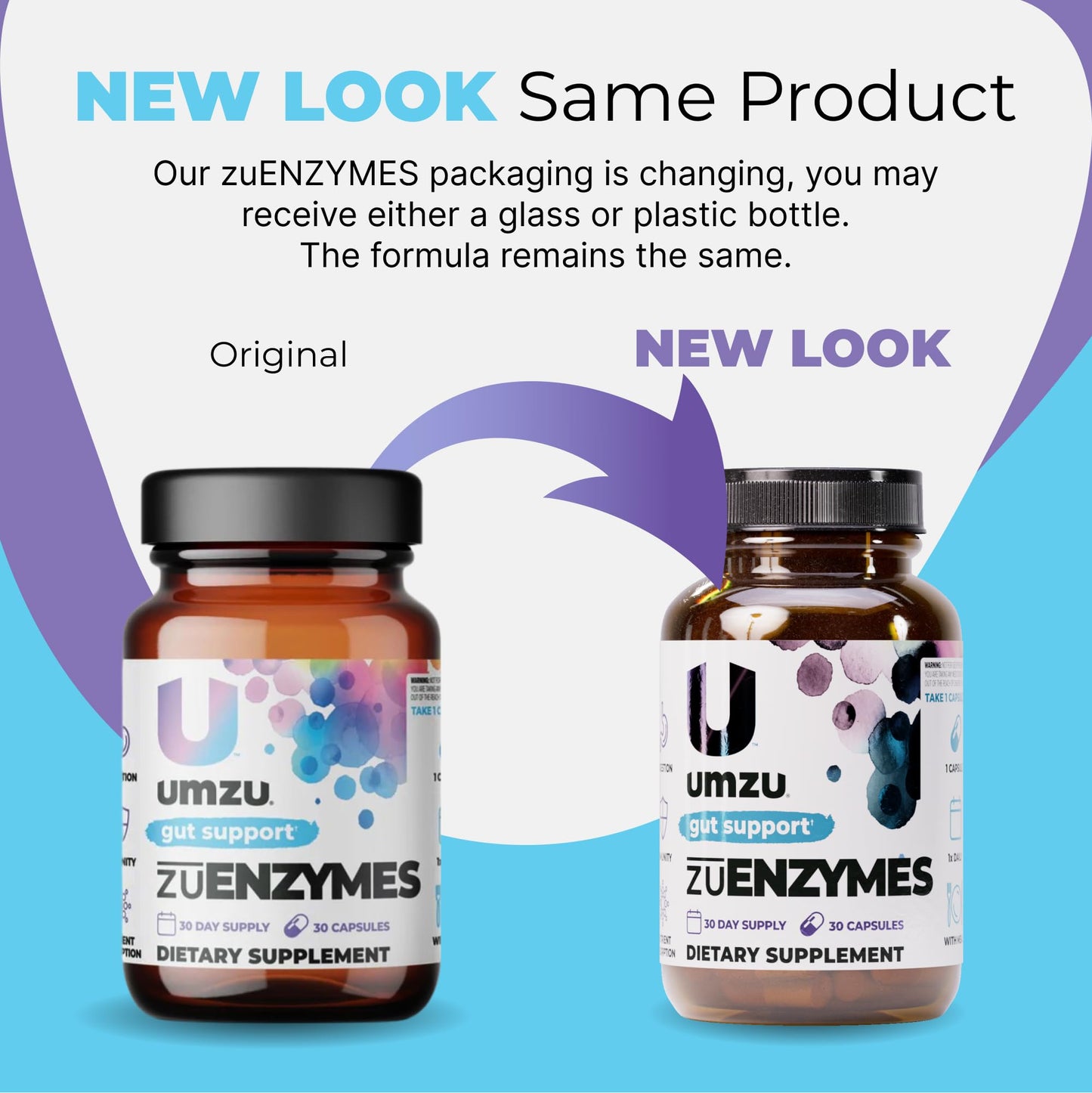 UMZU ZuEnzymes Digestive Enzymes Supplement — 21 Enzymes for Gut Health, Digestion & Nutrient Absorption (30 Day Supply, 30 Capsules)