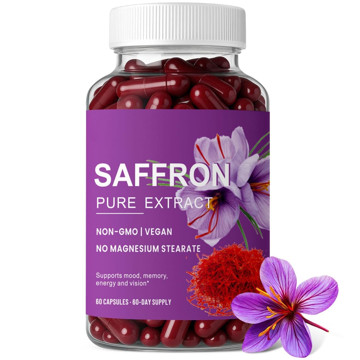 ZuriVitaNex Saffron Capsules – 88.5mg for Mood, Vision & Immunity | 60 Caps