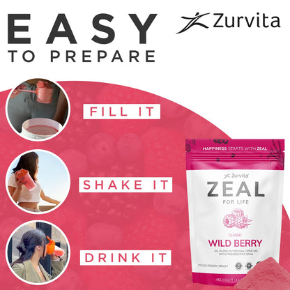 Zurvita Zeal for Life 30-Day Wellness Bag - Wild Berry (Classic) 420 g | Vitality, Immunity & Wellness