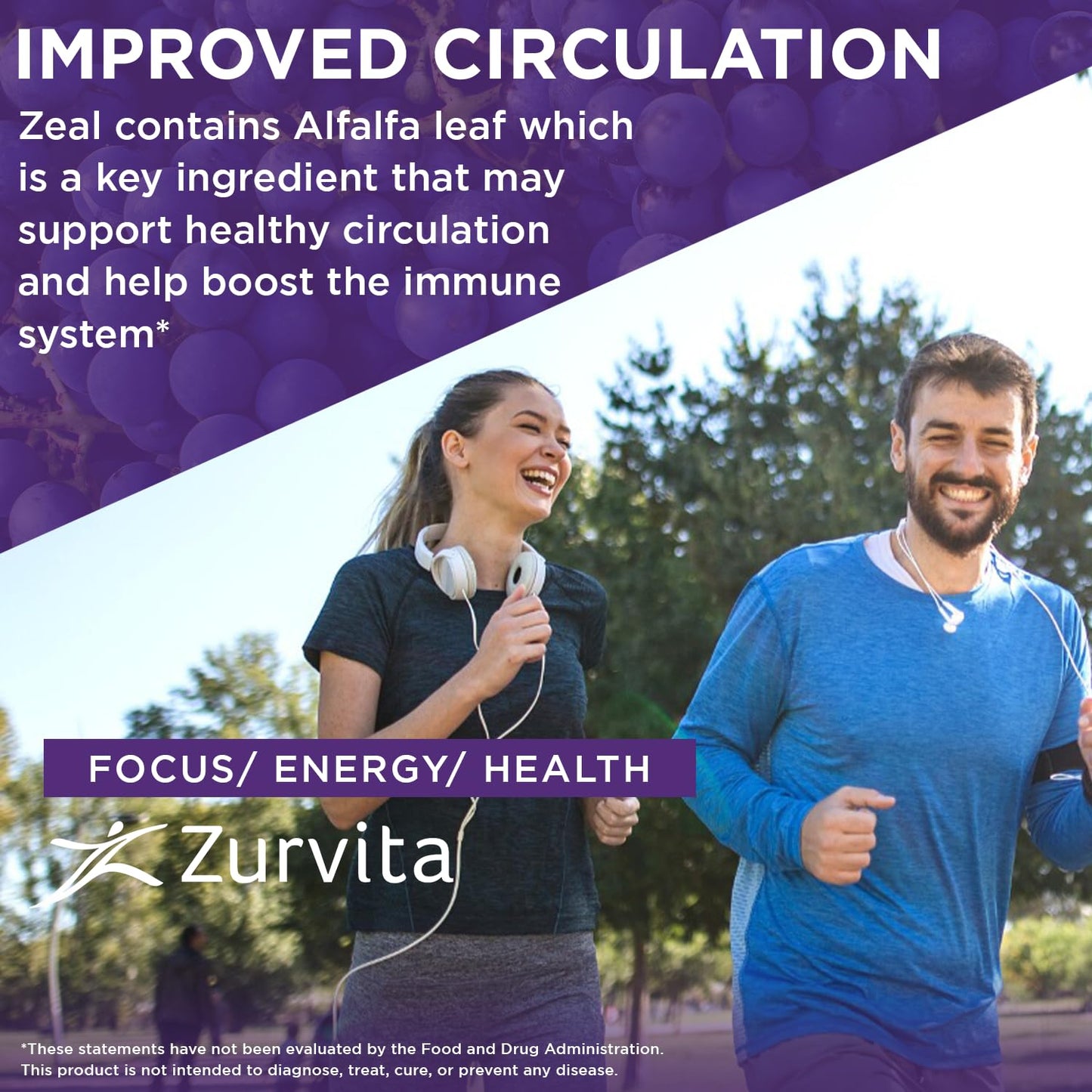 Zurvita Zeal for Life - Bold Grape Flavor | Daily Nutrition for Vitality & Wellness - 30-Day Wellness Bag 420g