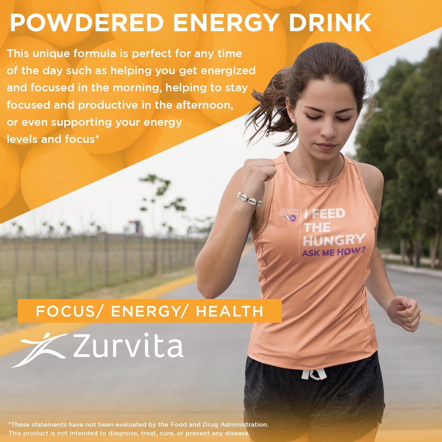 Zurvita Zeal for Life Wellness Drink Mix – Mango Flavor, Gluten-Free & Vegan (30 Servings, 420g)