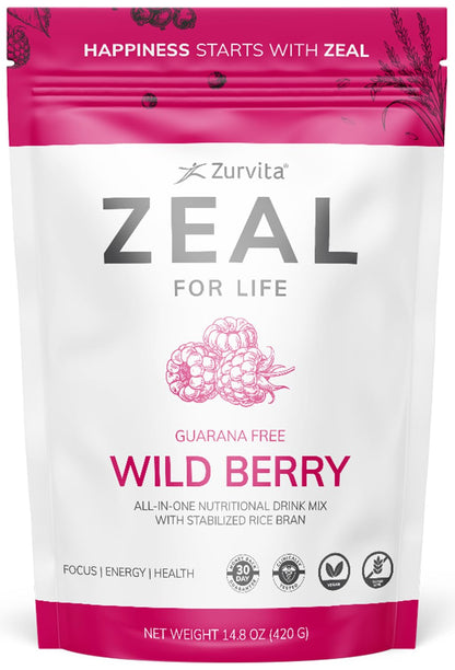 Zurvita Zeal for Life 30-Day Wellness Bag - Wild Berry (Guarana Free) • 420 g