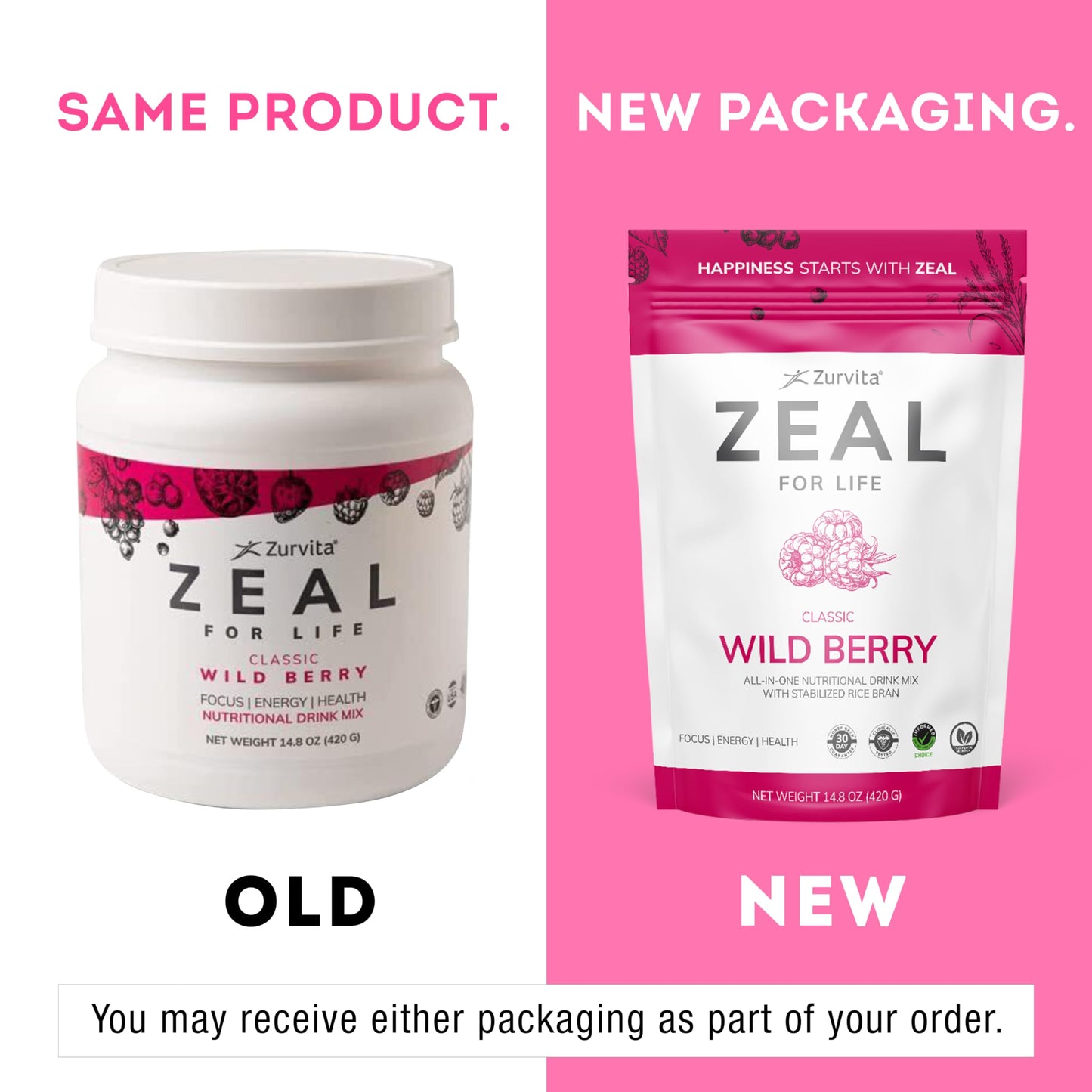 Zurvita Zeal for Life 30-Day Wellness Bag - Wild Berry (Classic) 420 g | Vitality, Immunity & Wellness
