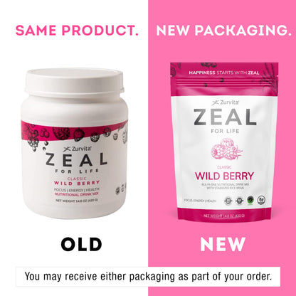 Zurvita Zeal for Life 30-Day Wellness Bag - Wild Berry (Classic) 420 g | Vitality, Immunity & Wellness