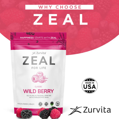 Zurvita Zeal for Life 30-Day Wellness Bag - Wild Berry (Classic) 420 g | Vitality, Immunity & Wellness