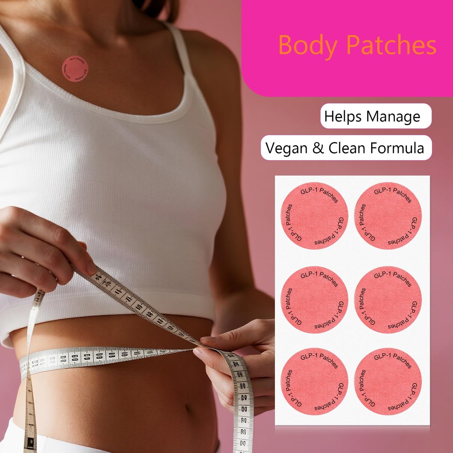 ZXZTSM GLP-1 Weight Patches for Women & Men – Plant-Based, Skin-Friendly, 30 Count