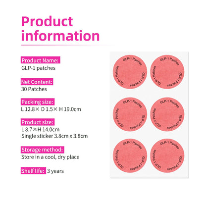 ZXZTSM GLP-1 Weight Patches for Women & Men – Plant-Based, Skin-Friendly, 30 Count