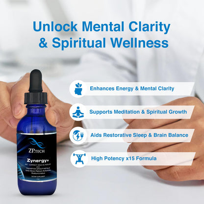 Zynergy Plus Colloidal Ormus Gold Liquid – 24K Monoatomic Gold & Indium | Pineal Gland Support, Meditation