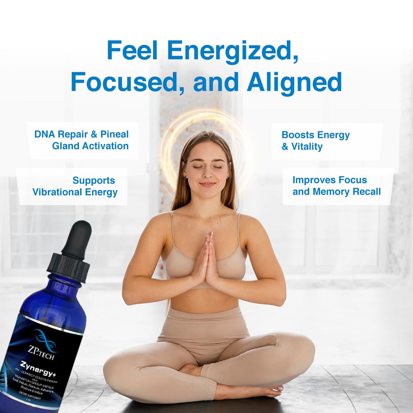 Zynergy Plus Colloidal Ormus Gold Liquid – 24K Monoatomic Gold & Indium | Pineal Gland Support, Meditation