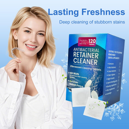Zyntieu 23mm Retainer Cleanser Tablets – 120 Pack for Dentures & Invisalign