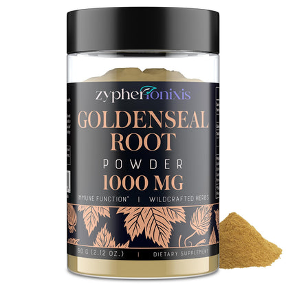 Zypherionixis Wildcrafted Goldenseal Root Powder 1000mg + Echinacea – Immune & Respiratory Support | 60 Servings